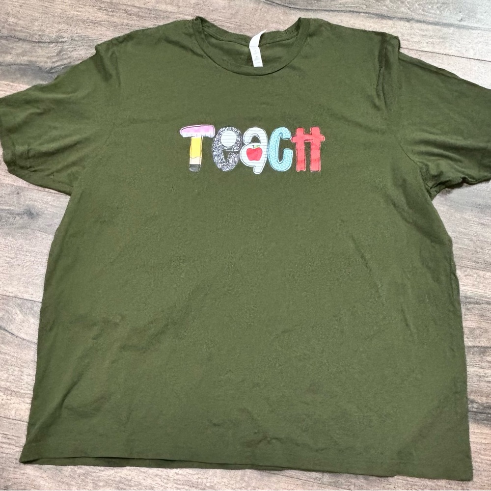 Bella Canvas Green Teacher tee